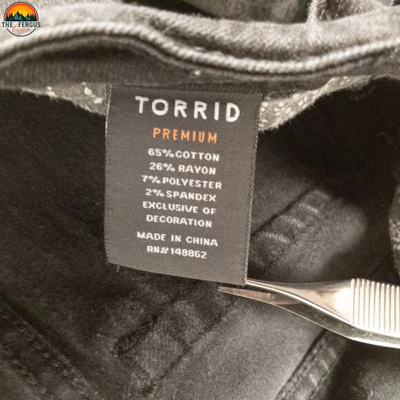 Torrid Skinny Leg Denim Black Cotton Blend Stretch Jeans Dark Wash Women's 14R - Picture 9 of 10